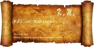 Kész Mariann névjegykártya