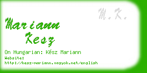mariann kesz business card
