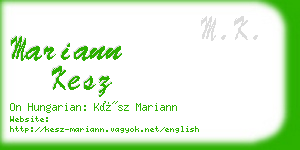 mariann kesz business card